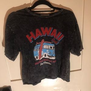 Cropped acid wash Hawaii Shirt